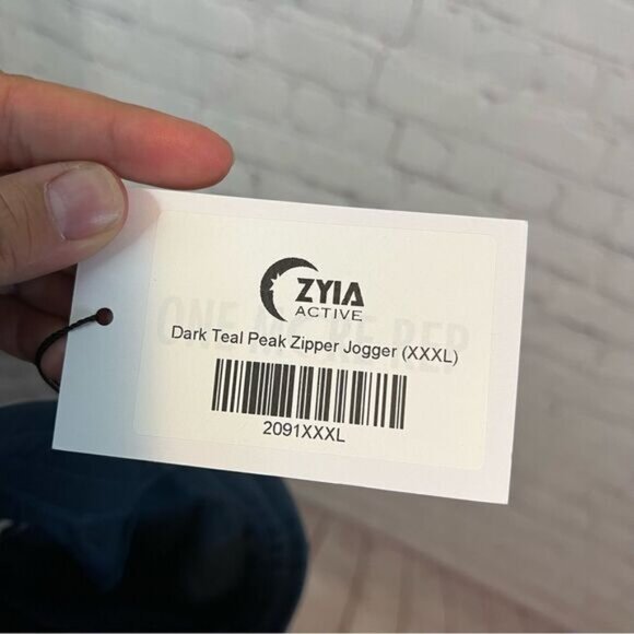 ZYIA Active Dark Teal Peak Zipper Jogger size XXXL - Picture 8 of 9